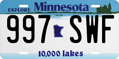 MN license plate 997SWF