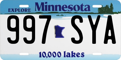 MN license plate 997SYA