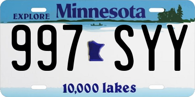 MN license plate 997SYY