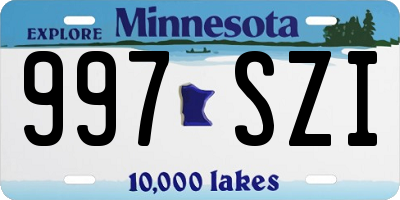 MN license plate 997SZI
