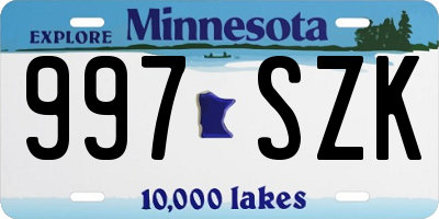 MN license plate 997SZK