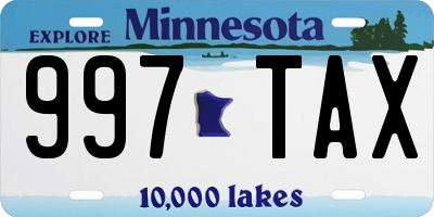 MN license plate 997TAX