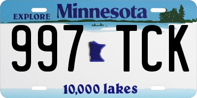 MN license plate 997TCK