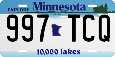 MN license plate 997TCQ