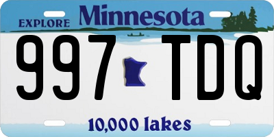 MN license plate 997TDQ