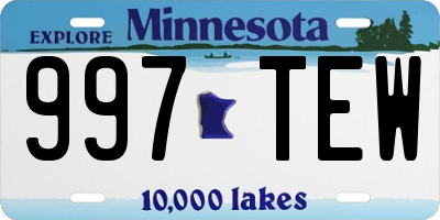 MN license plate 997TEW
