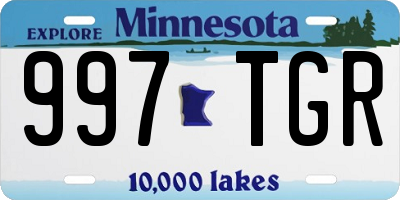 MN license plate 997TGR
