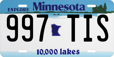 MN license plate 997TIS
