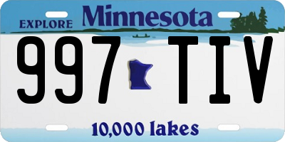 MN license plate 997TIV