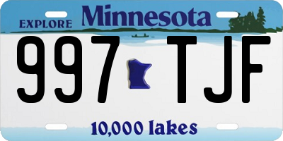 MN license plate 997TJF