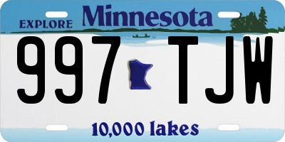 MN license plate 997TJW