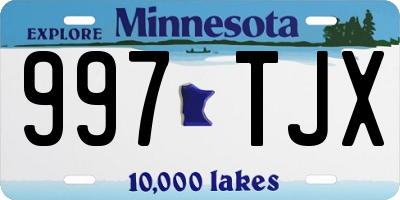 MN license plate 997TJX