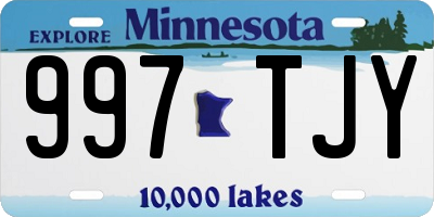 MN license plate 997TJY