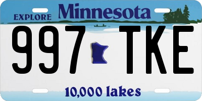 MN license plate 997TKE