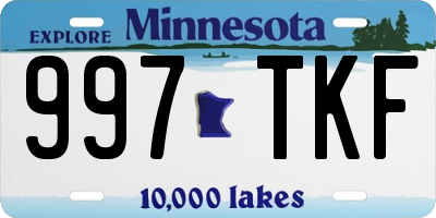 MN license plate 997TKF