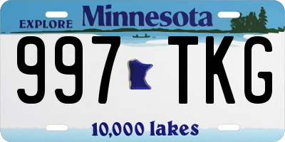 MN license plate 997TKG