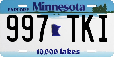 MN license plate 997TKI