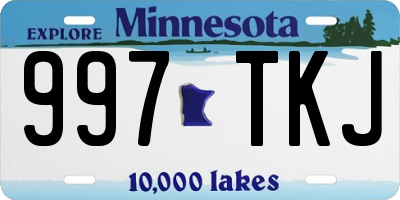 MN license plate 997TKJ