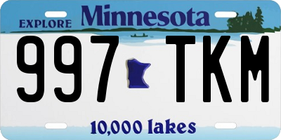 MN license plate 997TKM