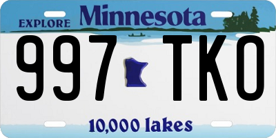 MN license plate 997TKO