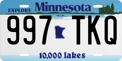 MN license plate 997TKQ