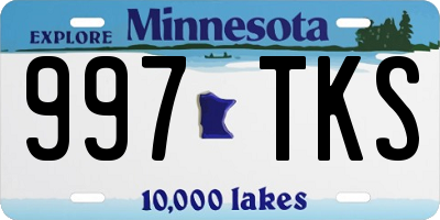 MN license plate 997TKS