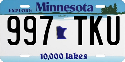 MN license plate 997TKU