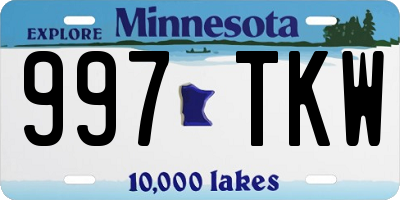 MN license plate 997TKW