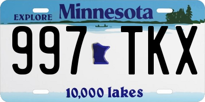 MN license plate 997TKX