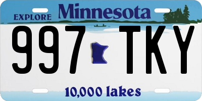 MN license plate 997TKY