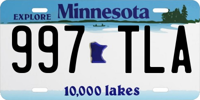 MN license plate 997TLA