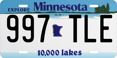 MN license plate 997TLE