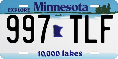 MN license plate 997TLF