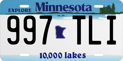 MN license plate 997TLI