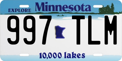 MN license plate 997TLM