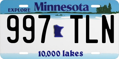 MN license plate 997TLN
