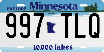 MN license plate 997TLQ