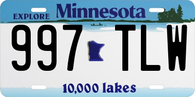MN license plate 997TLW