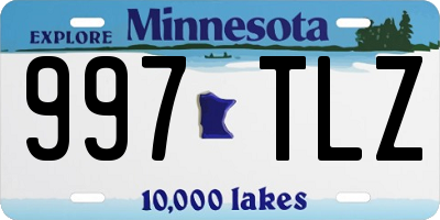 MN license plate 997TLZ