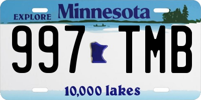 MN license plate 997TMB