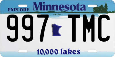 MN license plate 997TMC