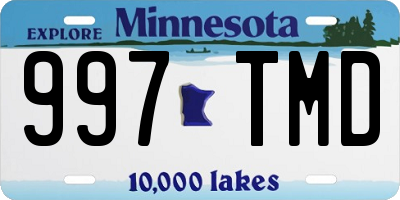 MN license plate 997TMD