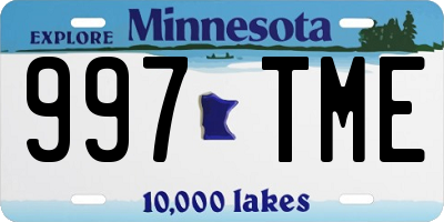 MN license plate 997TME