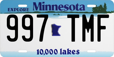 MN license plate 997TMF
