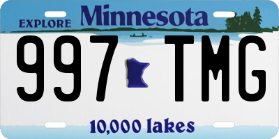 MN license plate 997TMG