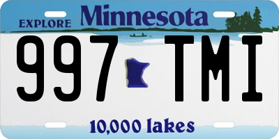 MN license plate 997TMI