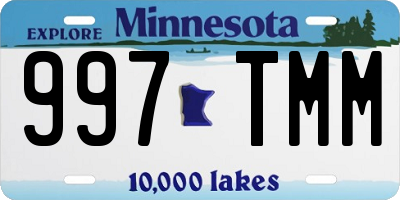 MN license plate 997TMM