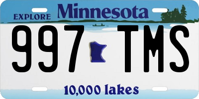 MN license plate 997TMS