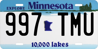 MN license plate 997TMU