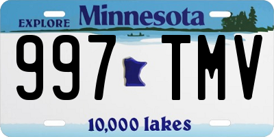 MN license plate 997TMV